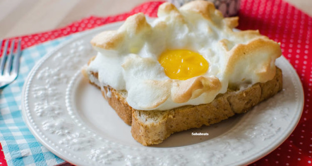 separate the egg white and egg yolk 2) whip up the egg whites